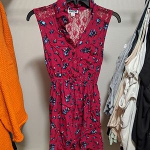 Floral pink dress with lacy back!